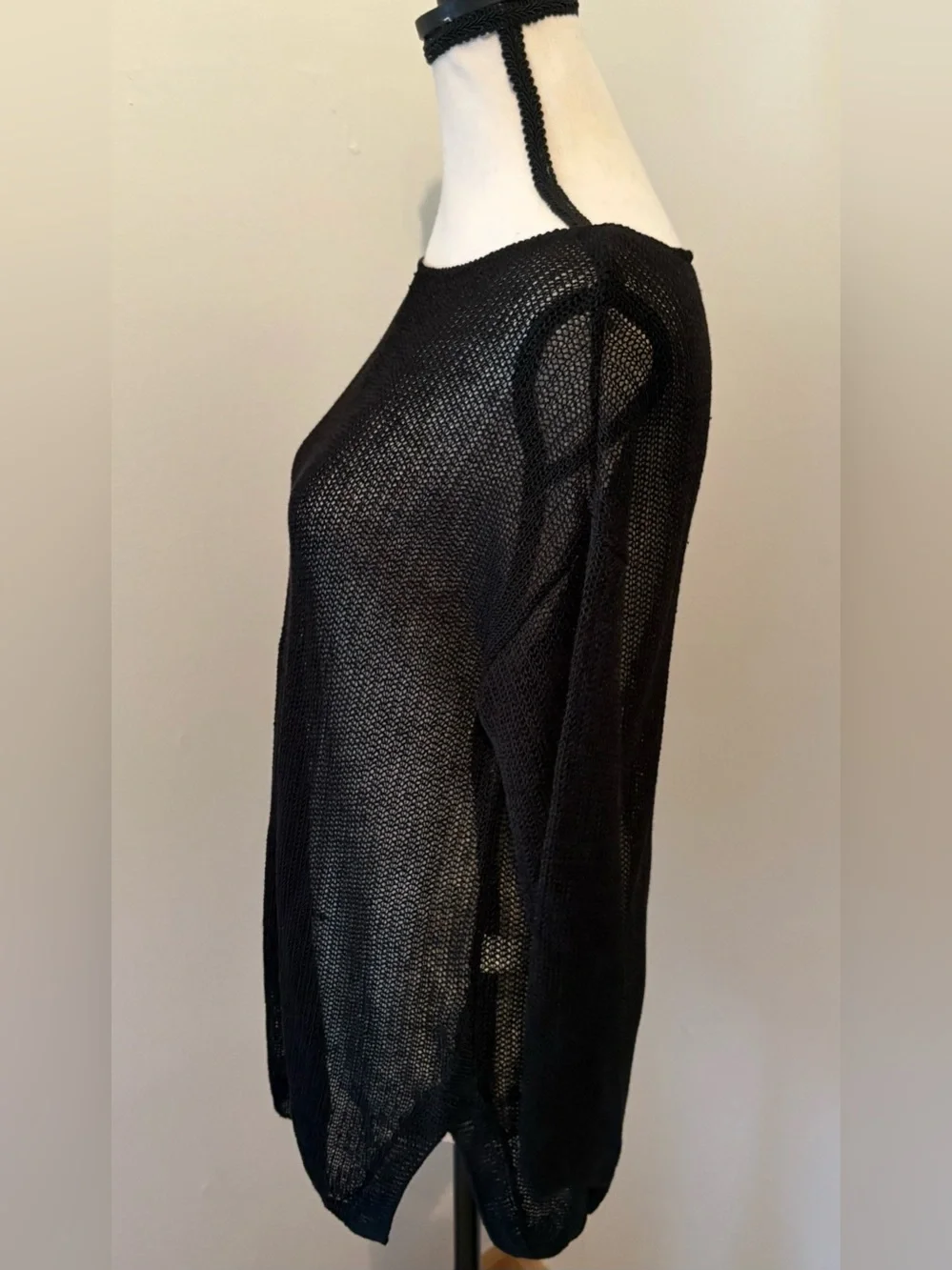 J. Jill Lightweight Black Open-Weave Women’s Sweater Size XS